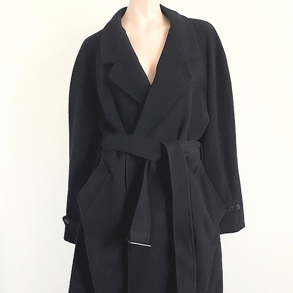 Double-breasted Belted Wool Trench Coat - Picture 4 of 14